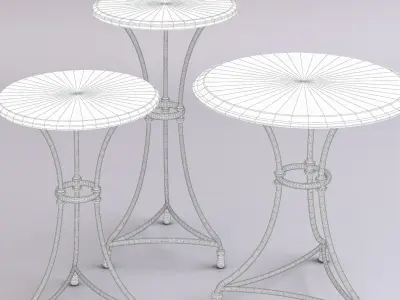 Marble top tables - 3 sizes 3D Model Collection