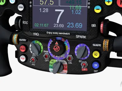 VF16 Steering Wheel Low-poly 3D model