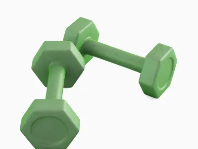 Small Rubber Dumbbell 05 3D model