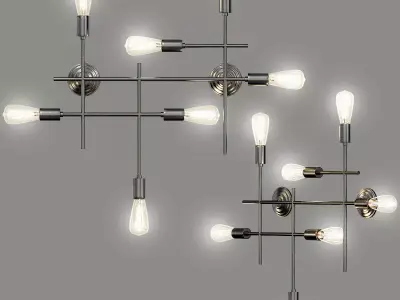 LOFT 1 lamp with two rods 3D model