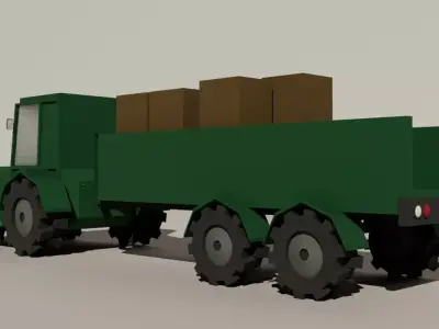 Low Poly Truck Low-poly 3D model