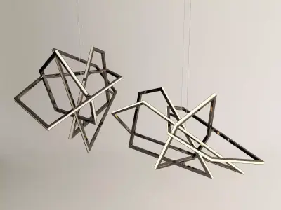 His two geometric shapes hanging from ceiling 3D model