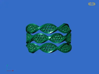 Women Stone Rings Diamond 3D print model buy