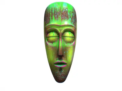 Neon tribe Mask Low-poly 3D model