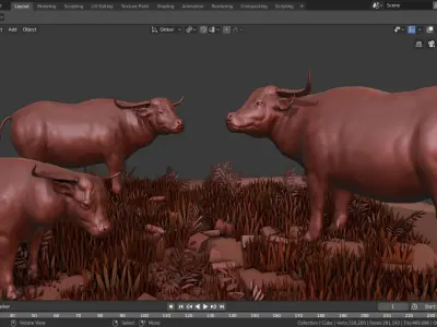 buffalo scene 3D model