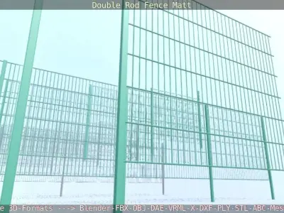 Modular Double Rod Fence Matt - Package Low-poly 3D model