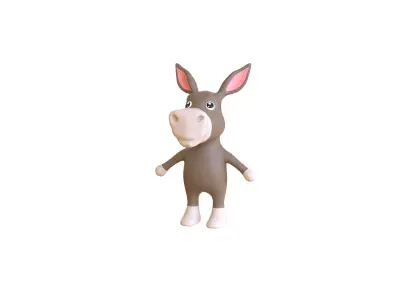 High-Quality 3D Cute Donkey - Animated for Games Low-poly 3D model