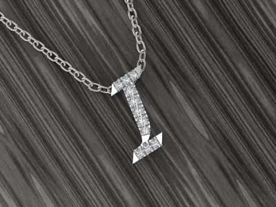Jewelry Alphabet Pendant I 3D print model