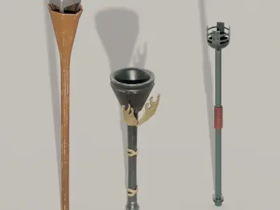 Fantasy camping game kit Unreal engine ready Low-poly 3D model