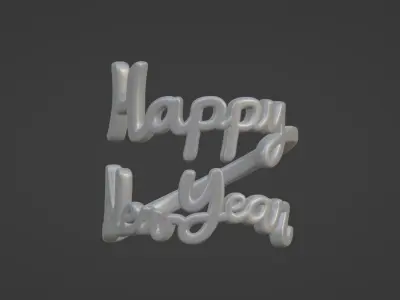 Happy New Year Napkin Ring 3D print model