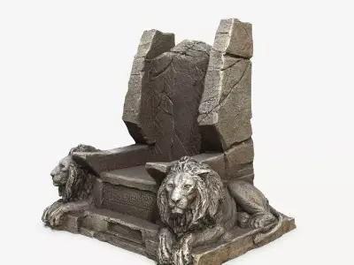 Lion Throne Low-poly 3D model