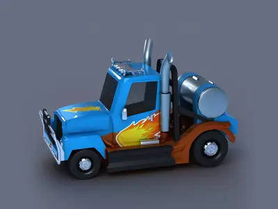  vehicle car truck emergency cartoon Van   low poly low-poly 3D model