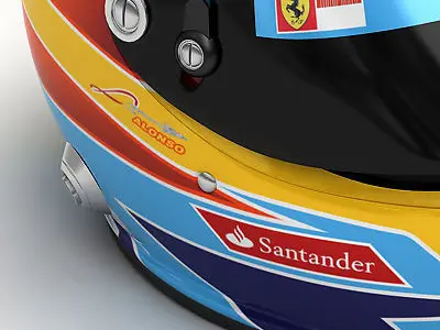 Helmet F1 2010 Fernando Alonso 3D model