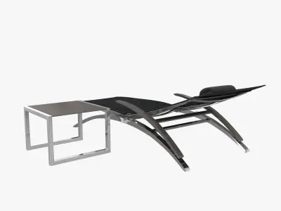 Royal botania o-zon lounger and ninix side table 3D model