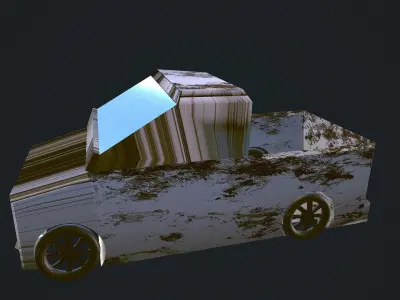 Game Ready Rusted Van Car Low-poly 3D model