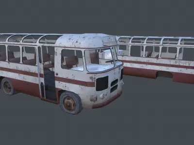 Old Bus Low-poly 3D model