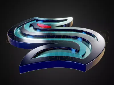 Seattle Kraken logo - Cinematic - 3D print 3D model
