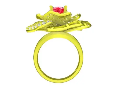 Luxury Floral Cluster Gemstone Ring for Women 6122 3D print model