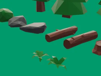 Lowpoly Nature Assets Pack Free low-poly 3D model