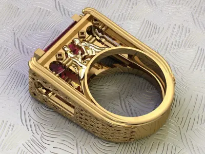 Romeo and Juliet ring -original  design 3D print model