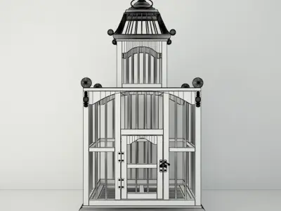 White Decorative Cage by ZARA HOME 3D model