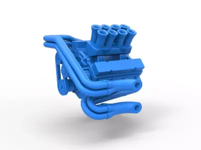 Engine V8 for Supermodified race car Scale 1 to 25 3D print model