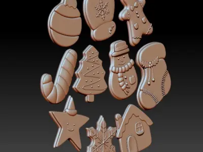 Christmas Cookies For Decor 3D print model
