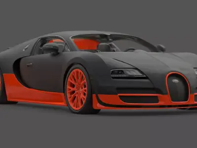 2010 Bugatti Veyron Super Sport 3D Model Hypercar Realistic Low-poly 3D model