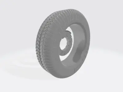 Trailer Wheels Tires and Brakes for 3D Print 3D print model