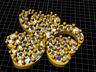 flower heart studs earrings 3dm and stl file 3D print model