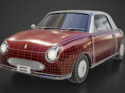 Nissan Figaro 1991 Low-poly 3D model