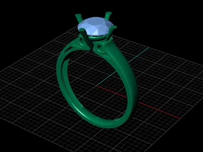 STL 3DM Print Ready Women Diamond Ring Lightweight Printable  3D print model 79
