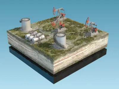 Oil Pumpjack fuel tanks 3D model