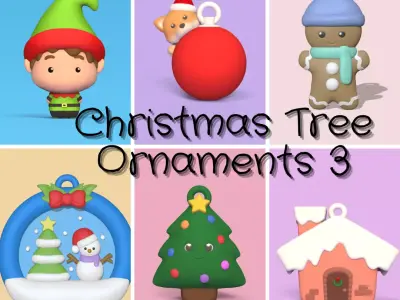 Christmas Tree Ornaments 3 3D Model Collection