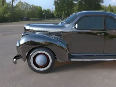 Vintage Classic Car Lowpoly PBR 3D Model Low-poly 3D model