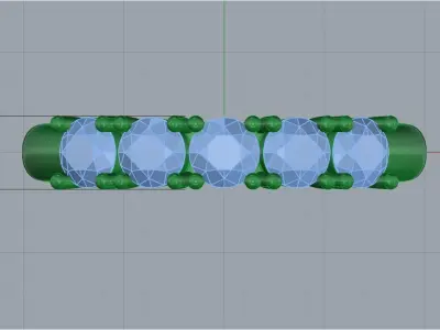 ring with stones 3D print model
