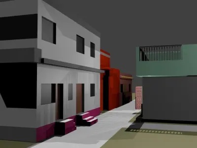 Rural model city pack Free 3D model
