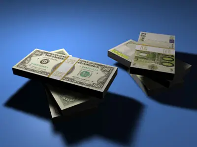 Banknotes stack of dollar bills 3D model