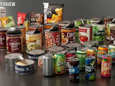 Food Pack - 93 Plus Game Ready Assets with 4K PBR and LODs Low-poly 3D model