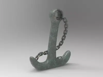 Ancient Anchor Low-poly 3D model