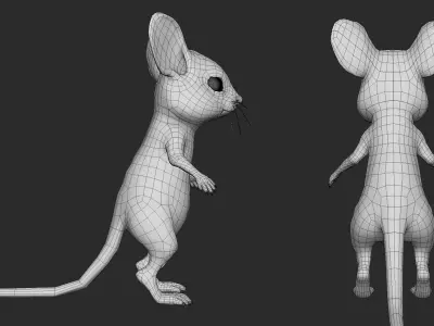 Cute Mouse Basemesh Low-poly 3D model