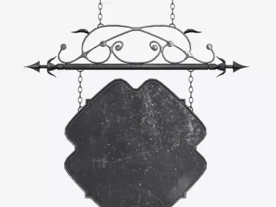 Signboard wrought iron sign 3D model