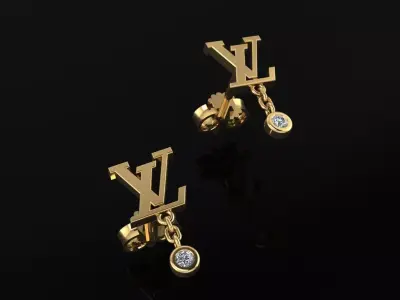 Louis Vuitton Earrings  3D print model