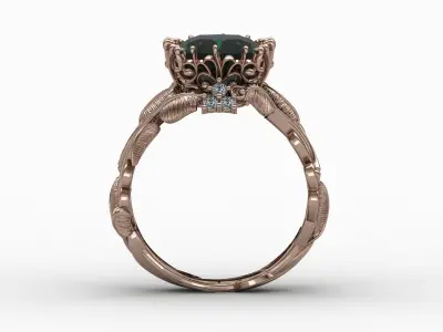 3 Stone Shapes EU 48-60 Sizes Women Rings Leaf Ring For Women  3D print model