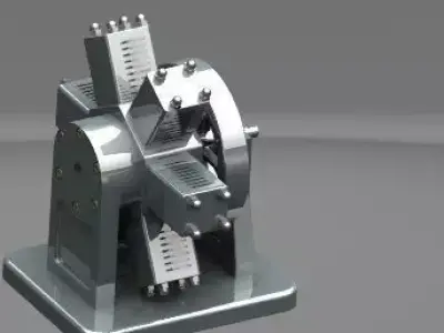 Miniature Pneumatic 6 Cylinder Radial Engine with NX 9 3D model