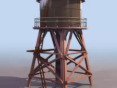 WATER TANK Low-poly 3D model Low-poly 3D model