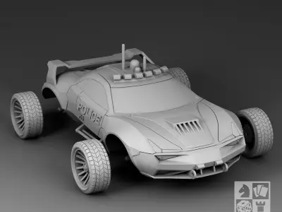 Futuristic police car 3D print model