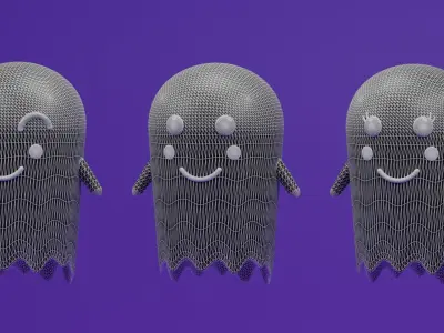 Cartoon Cute Ghost Collection 3D model