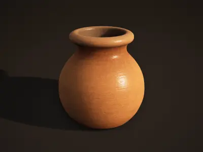 Vase Game Ready clay Low-poly 3D model