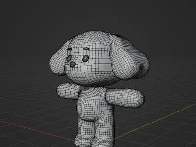 Cartoon cute Poodle  puppy 3D model